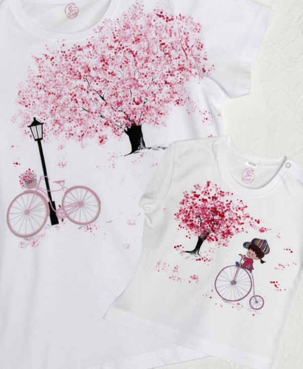 Body Bebé Manga Corta - Bicicletas en Primavera