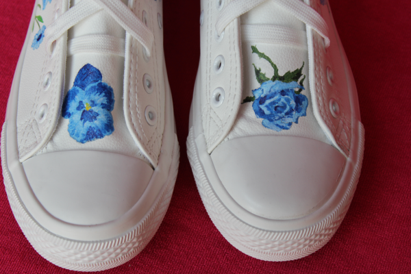 Zapatillas Básicas Recubiertas - Flores Azules