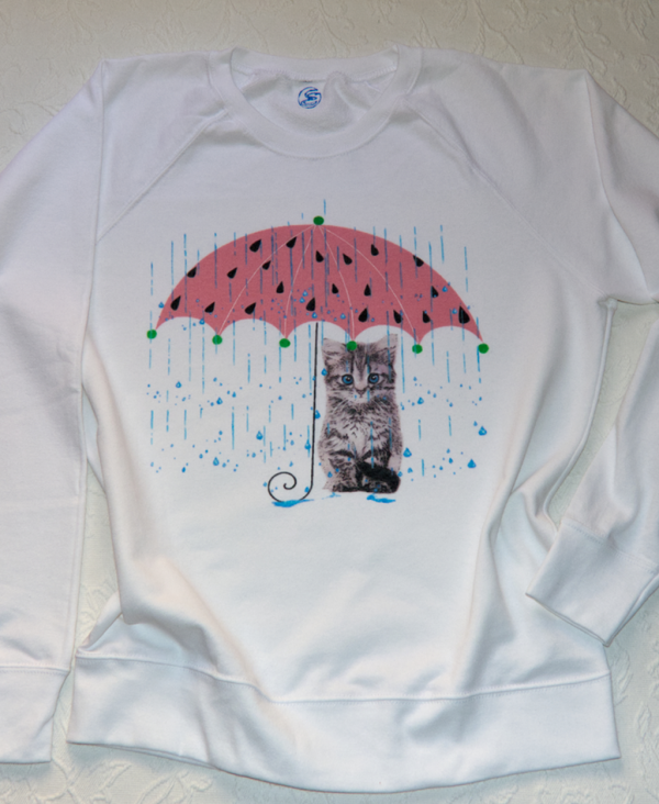 Sudadera Chico/a Forro Polar - Gato con Paraguas