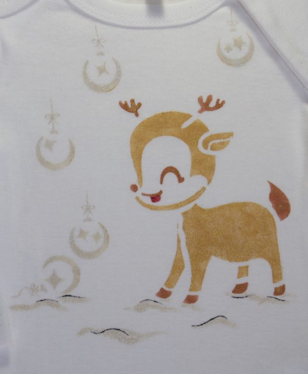 Body Bebé Manga Corta - Cervatillo en Navidad
